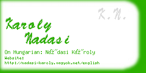 karoly nadasi business card